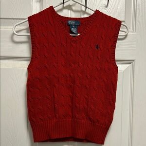 Polo Ralph Lauren Red Cable Knit Vest